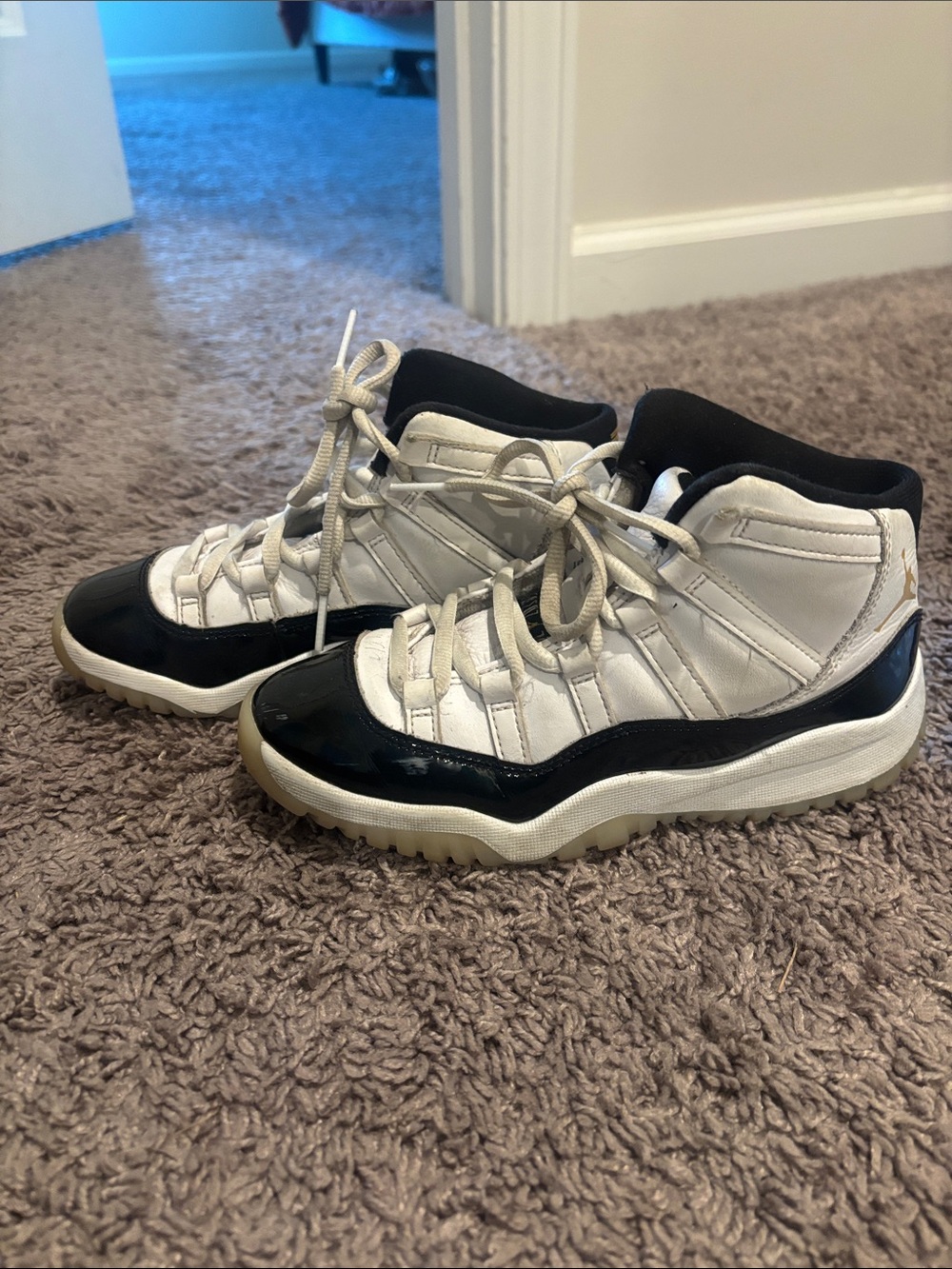 Nike Kids White and Black High-Top Sneakers